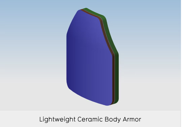 Lightweight ceramic body armor